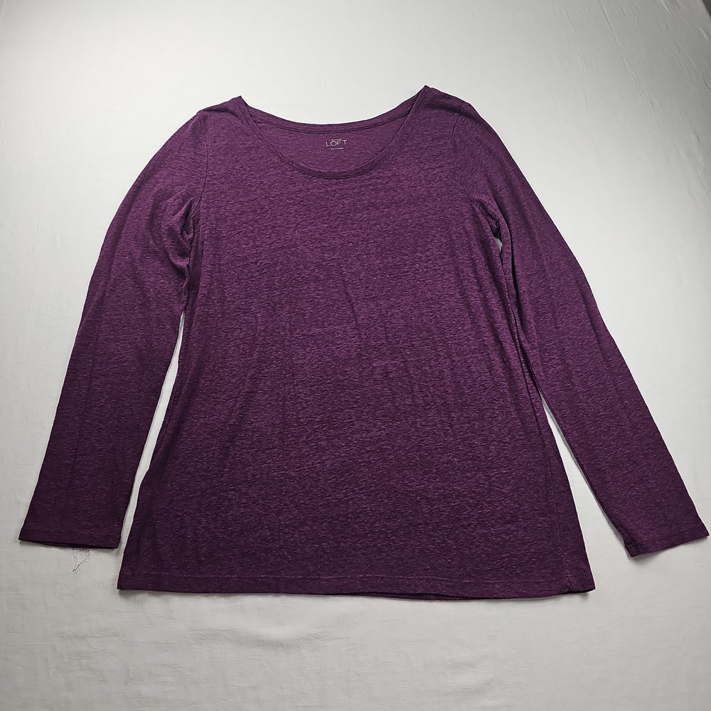 Ann Taylor Loft Women's Size L Purple Long Sleeve T-Shirt